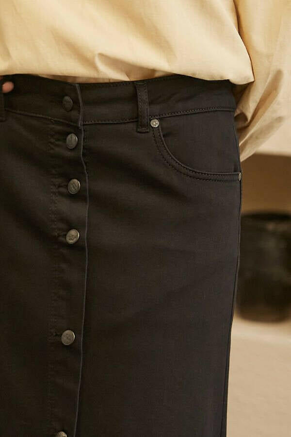 Button denim skirt Blue Black - By Baano