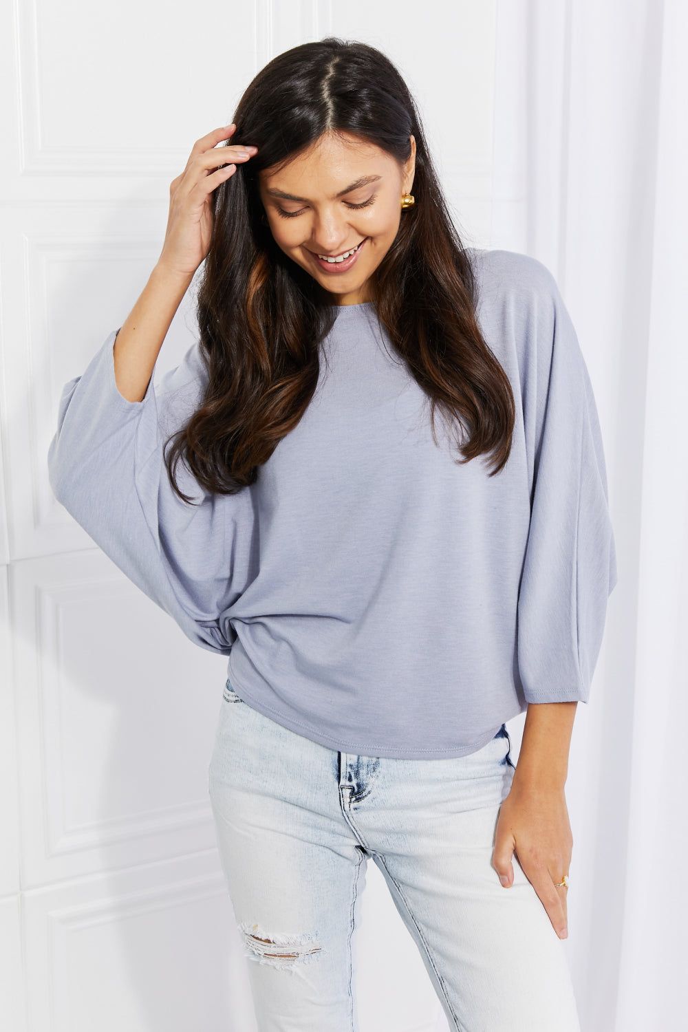 Andree by Unit Full Size Needless to Say Dolman Sleeve Top - By Baano
