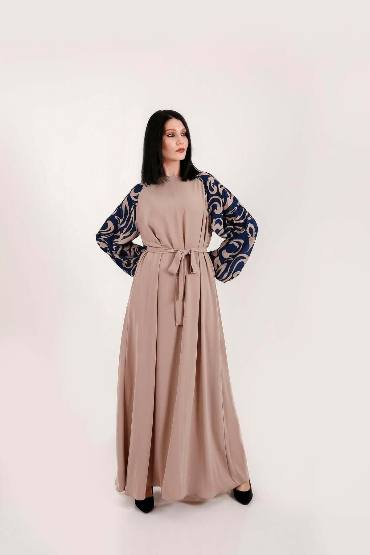 Alissa modest Maxi Dress-Abaya with Long Sleeve - By Baano