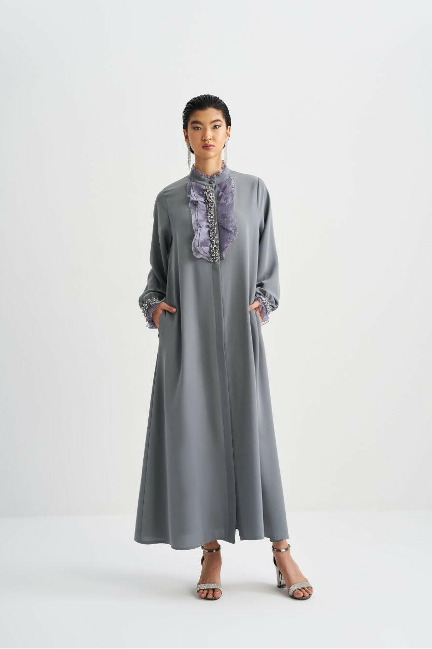 Muslim Women's Fashionable Emirati-Inspired Kaftan Abaya Kimono - Stylish, Modest, and Comfortable - Perfect for Ramadan, Eid, and Special Occasions Abaya By Baano   