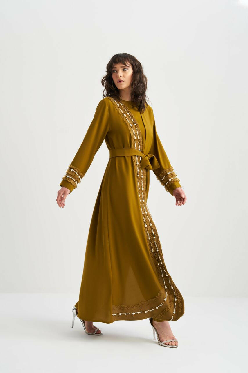 Newest Model Abaya - Muslim Women's Dress - Islamic Clothing - Abaya for Women Abaya & Kaftan By Baano 40 Olive Oil 