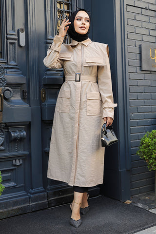 The Molly Full-Length Trench Coat redefines elegance and versatility in modest fashion