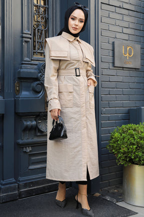 The Molly Full-Length Trench Coat redefines elegance and versatility in modest fashion - By Baano