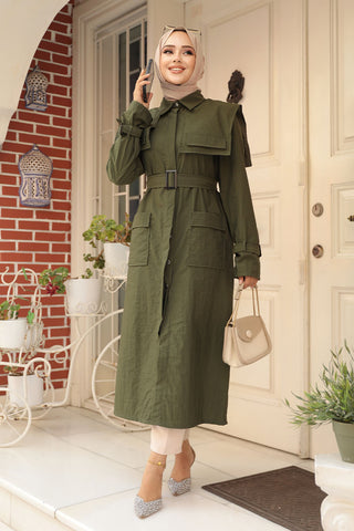 The Molly Full-Length Trench Coat redefines elegance and versatility in modest fashion