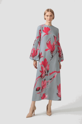 Balloon long sleeve Zara dress With Flowers - By Baano