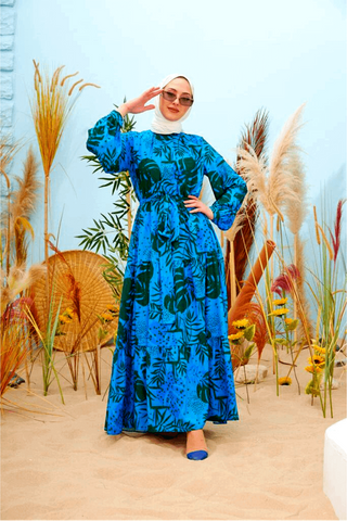 Hannah Maxi Dress with Detailed Side Design and Long Sleeves