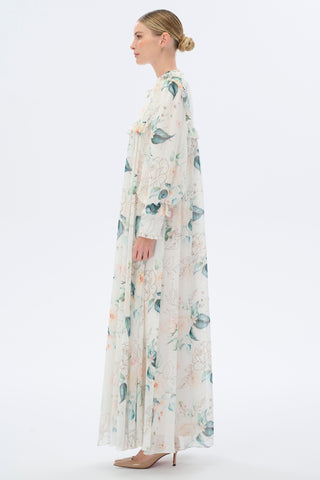 Off To France Timeless Floral Maxi Dress with Full length Sleeves - By Baano