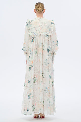 Off To France Timeless Floral Maxi Dress with Full length Sleeves - By Baano