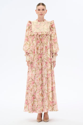 Julia Floral Maxi Dress with Long Sleeves - By Baano