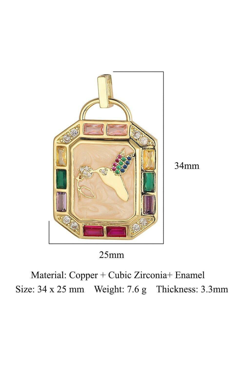 3pcs - Brass Sun Star Rainbow Zircon Pendant Evil Eye Lotus Flower scorpion Copper CZ Charms Necklace Pendants - By Baano