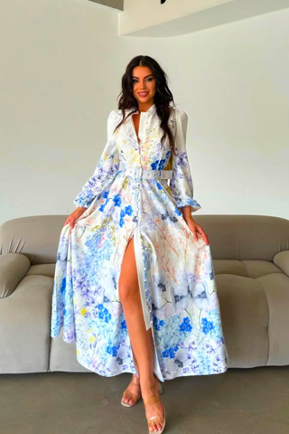 The Dorothy Floral Polyester Jessica Maxi Dress - By Baano