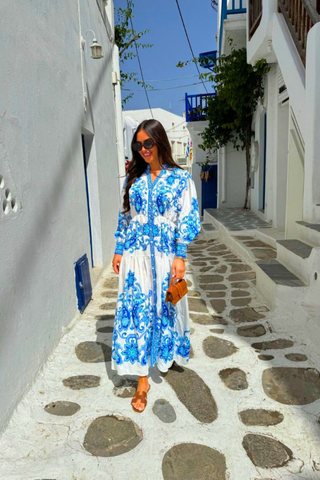 Step into elegance with the Lara Long Sleeve Floral Maxi Dress - By Baano