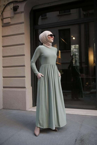 Bella Maxi Jersey Dress with Side Pocket