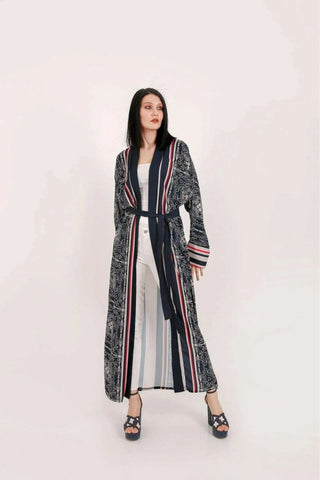 Jolie Japanese Inspires Open Front Kimono - By Baano