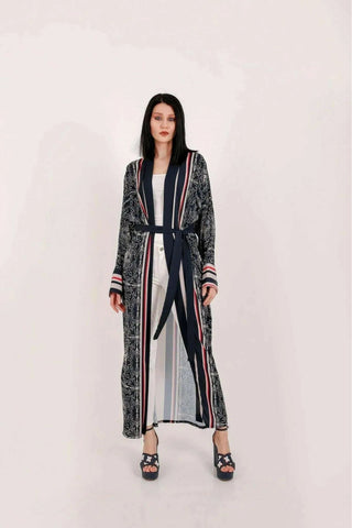 Jolie Japanese Inspires Open Front Kimono - By Baano