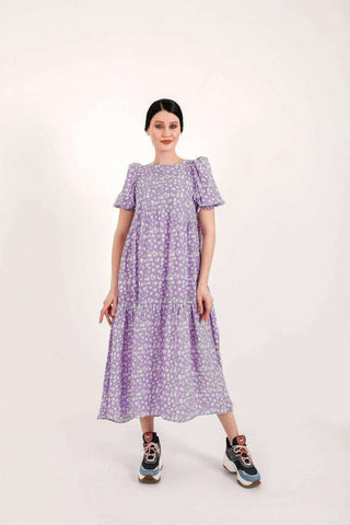 Louisa Shirred Tier Midi Dress - By Baano