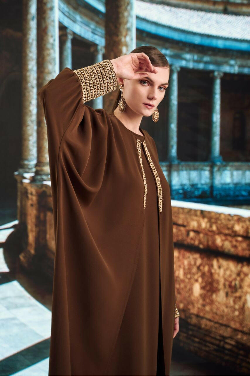 Embellished Sleeved Luxurious Abaya - New Season - in Four Colors - By Baano