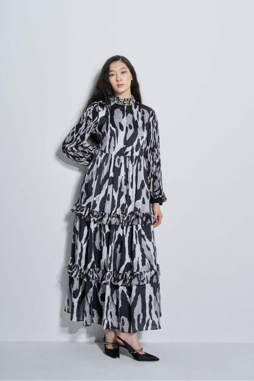 Jenny Ruffle Tiered Long Maxi Dress - By Baano