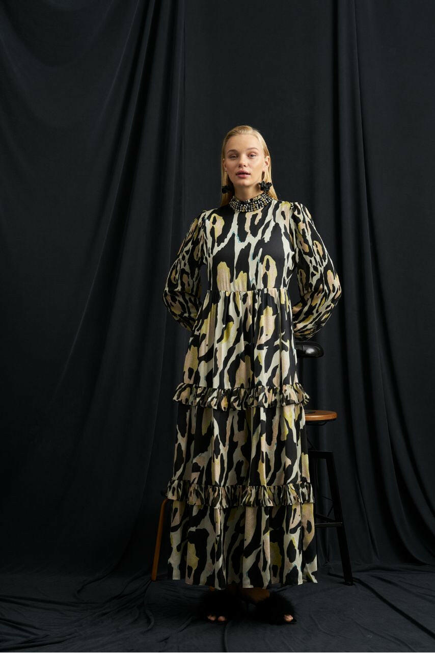 Jenny Ruffle Tiered Long Maxi Dress - By Baano