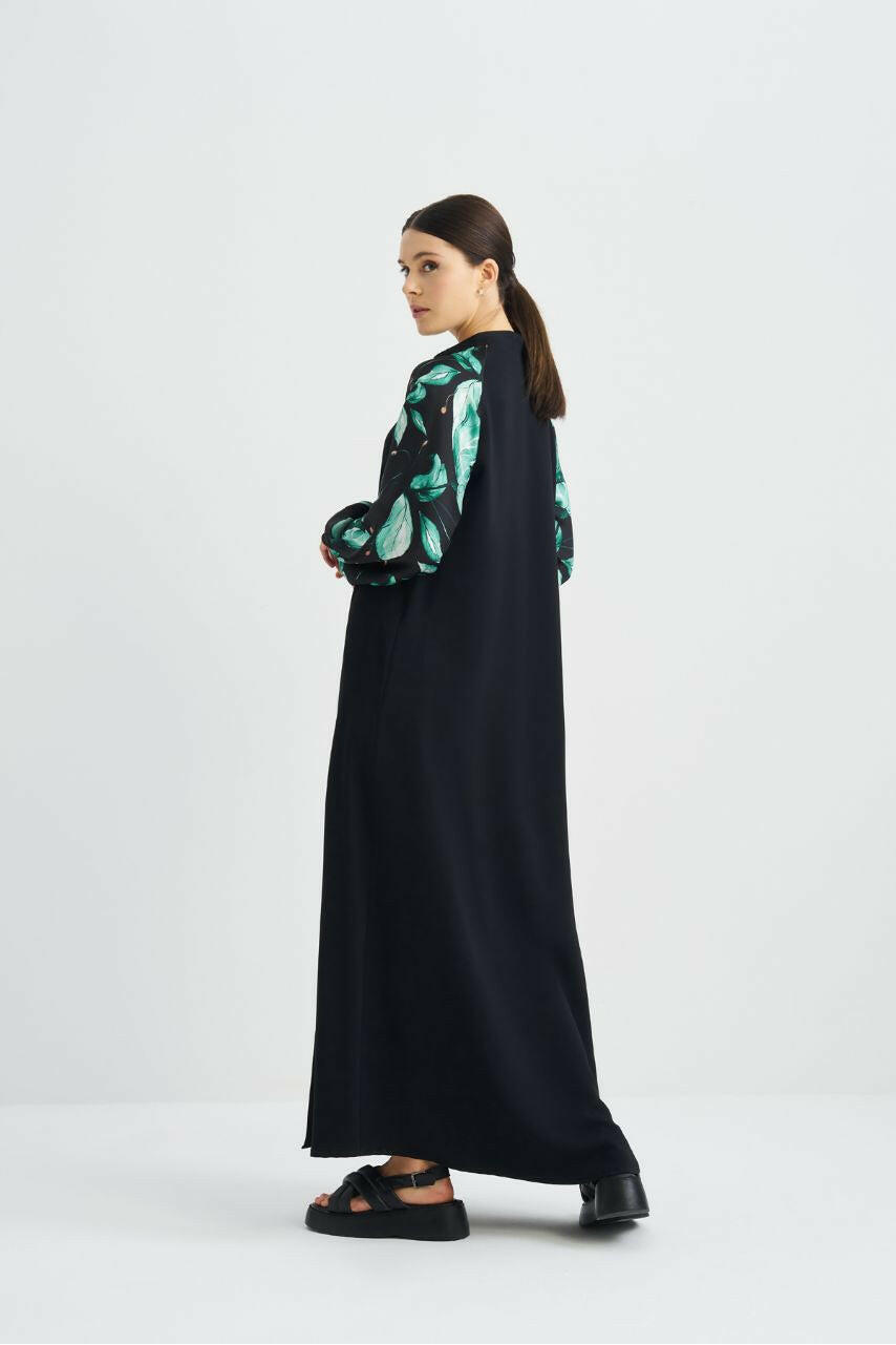 New Summer Colorful Sleeve Long Maxi Abaya - Open Front Abaya By Baano 44 - L (8-10)  