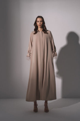 Marah Zip Front Abaya with Designed Cuffs - By Baano