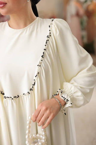 Indulge in timeless elegance with our Long Maxi Dress - Abaya - Available in 13 colors White