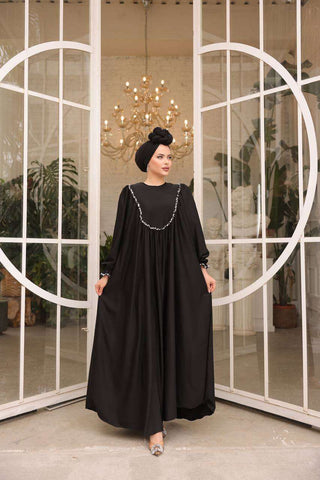 Indulge in timeless elegance with our Long Maxi Dress - Abaya - Available in 13 colors 38 Black