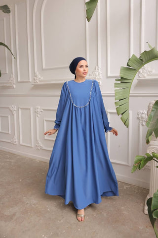 Indulge in timeless elegance with our Long Maxi Dress - Abaya - Available in 13 colors 38 Blue