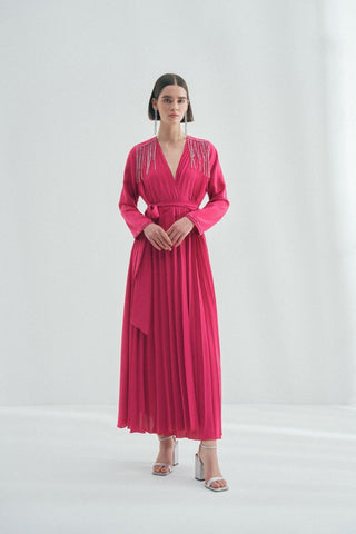 Hind Abaya Featuring Shoulder Design witha Belt - By Baano