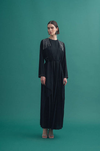 Hind Abaya Featuring Shoulder Design witha Belt - By Baano