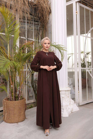 Halah Zipper Front Abaya in 8 Color - By Baano