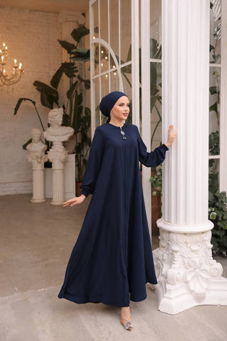 Halah Zipper Front Abaya in 8 Color - By Baano