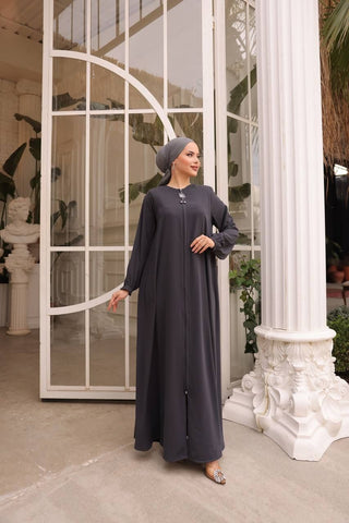 Halah Zipper Front Abaya in 8 Color - By Baano