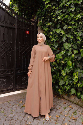 Halah Zipper Front Abaya in 8 Color - By Baano