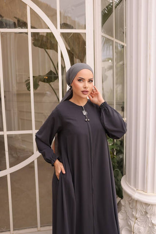 Halah Zipper Front Abaya in 8 Color - By Baano