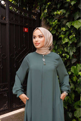 Halah Zipper Front Abaya in 8 Color - By Baano