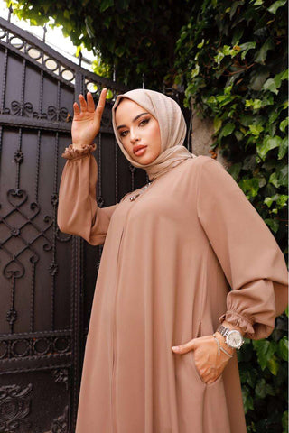 Halah Zipper Front Abaya in 8 Color - By Baano