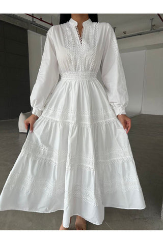 LDS Temple Dress - White Cotton Maxi