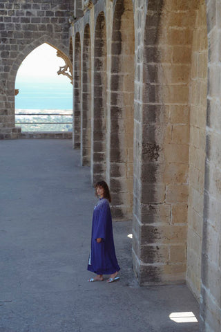 Sydney Open Front Abaya - in Blue - By Baano