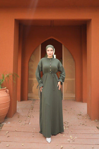 Long Maxi Dress in Nine Solid Colors Olive Green