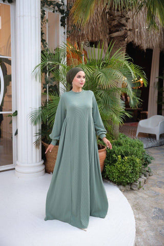 Knitted Long Maxi Dress - Abaya Dress - By Baano