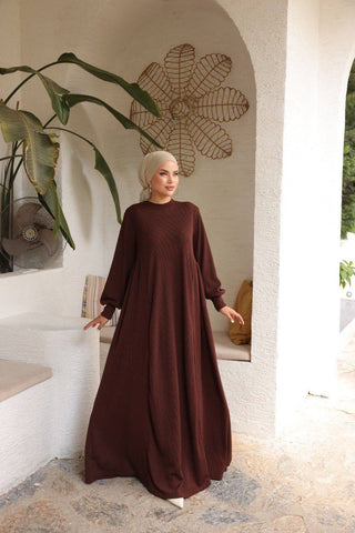 Knitted Long Maxi Dress - Abaya Dress - By Baano