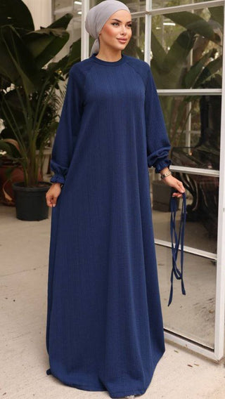 Mahtab Reglan Sleeve Abaya in Knitted Orme Fabric - Keep it Warm This Fall - By Baano