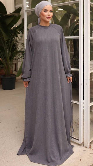 Mahtab Reglan Sleeve Abaya in Knitted Orme Fabric - Keep it Warm This Fall - By Baano