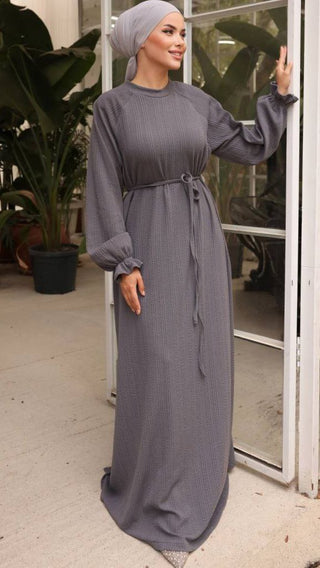 Mahtab Reglan Sleeve Abaya in Knitted Orme Fabric - Keep it Warm This Fall - By Baano