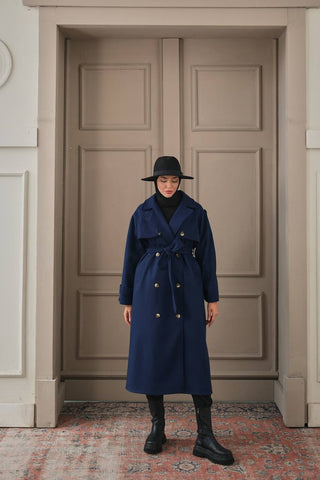 The Parnihan PREMIUM CACHET TRENCH COAT Standard Royal Blue