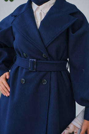 The Iconic Eva Double Breasted Balloon Sleeve Coat - By Baano