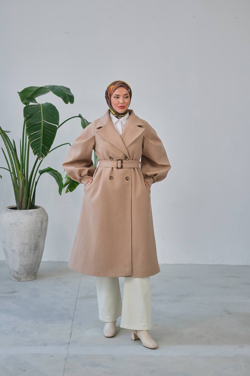 The Iconic Eva Double Breasted Balloon Sleeve Coat - By Baano