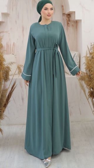 Dubai Style Abaya in Multiple Colors 38-S Mint Green