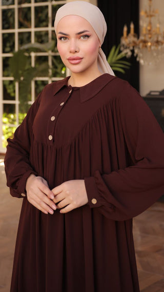 Shirt Collar Button Down Long Maxi Abaya